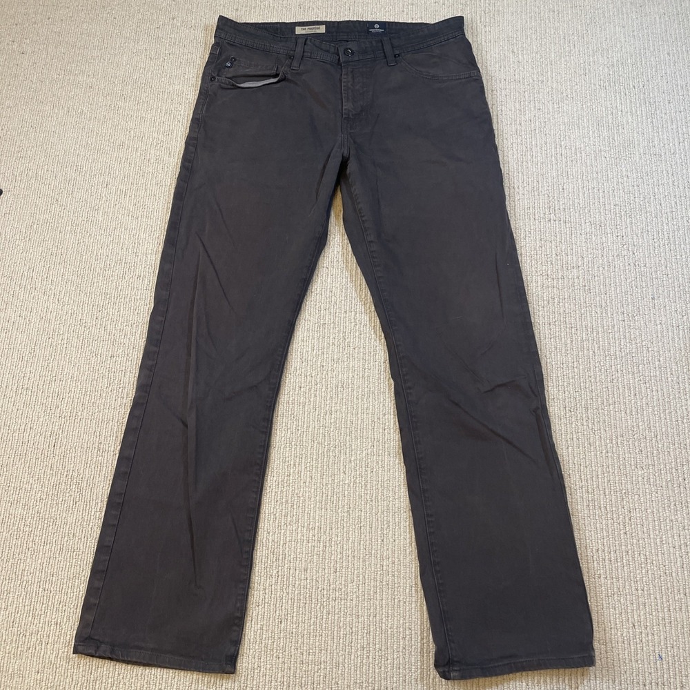 AG Adriano Goldschmied Men's 33x34 The Protege Straight Leg Pants Gray Black